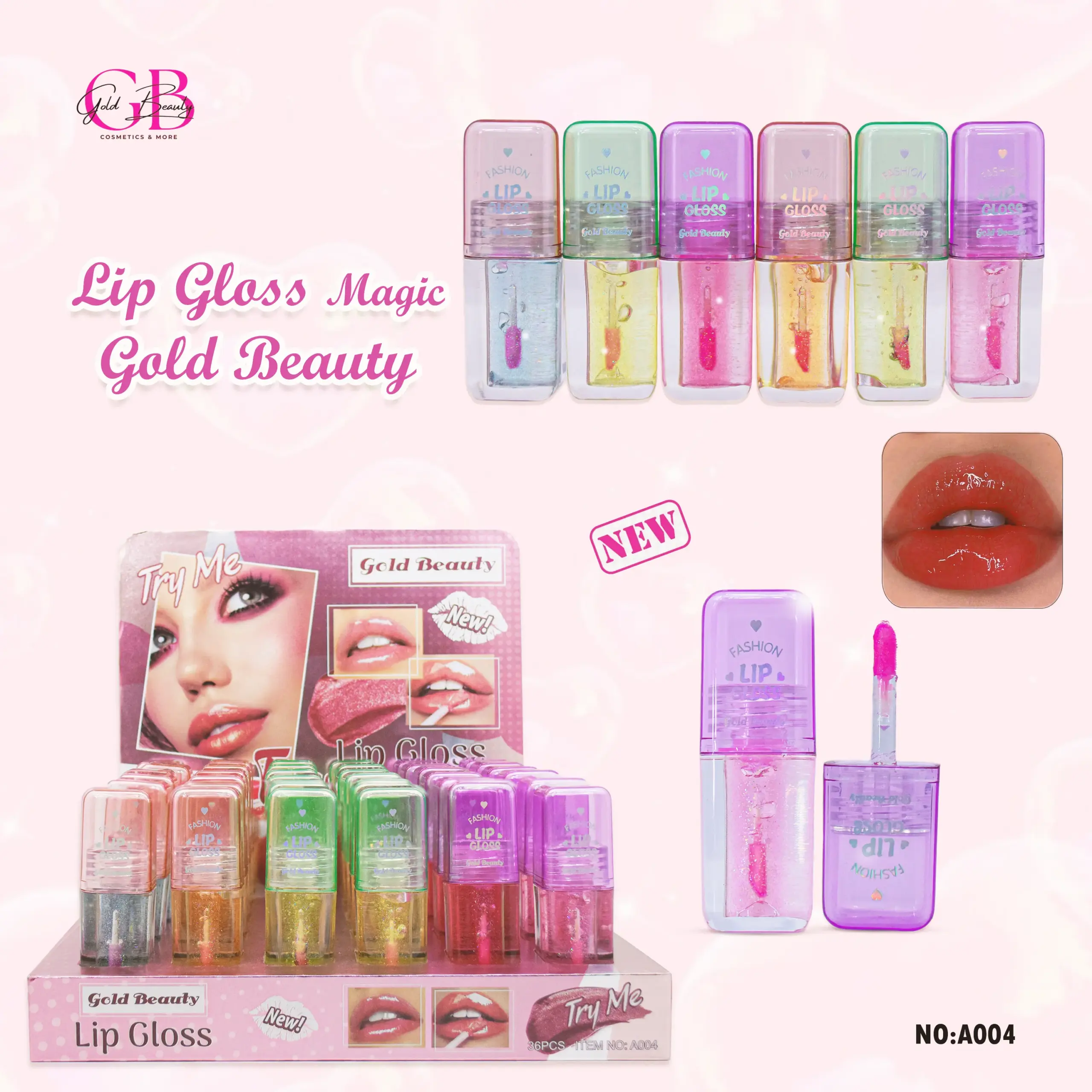 MAGIC LIP GLOSS 6 COLORS -A004