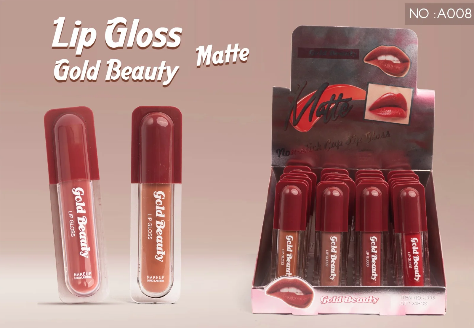 MATTE LIP GLOSS 8 COLORS A008