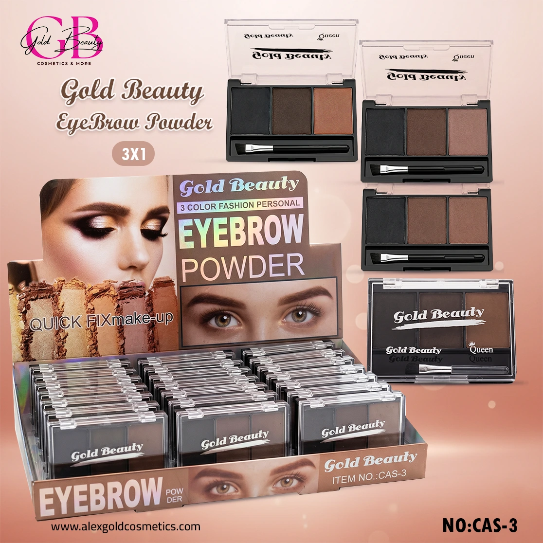 EYERBOW POWDER 3 COLORS CAS-3