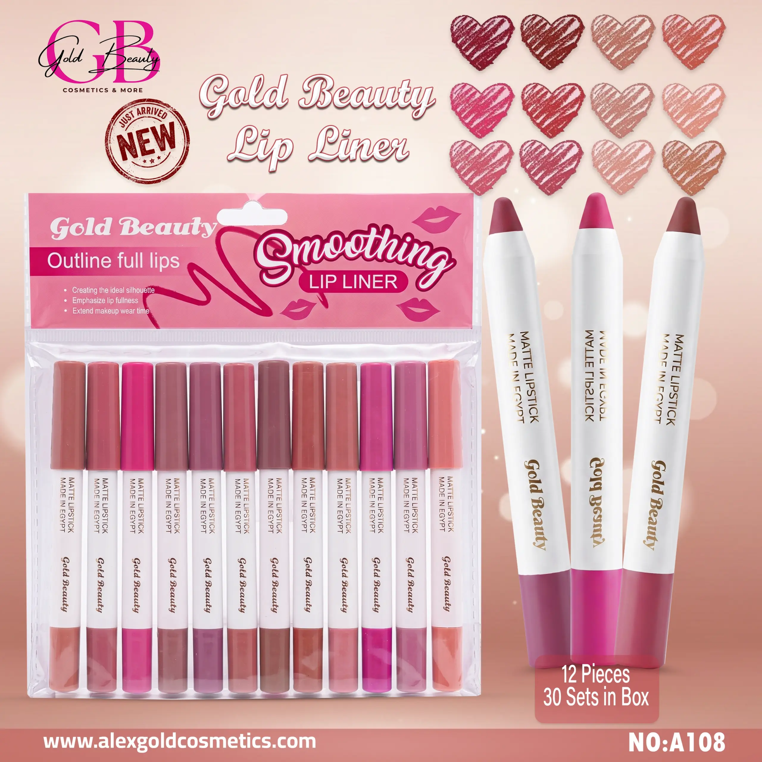 LIP LINER 12 COLORS- A108